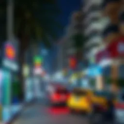 A vibrant street view of a budget-friendly neighborhood in Dubai