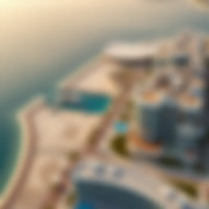 Stunning Aerial Perspective of Ajman Al Zorah Aerial view of Ajman Al Zorah showcasing its pristine beaches and modern architecture