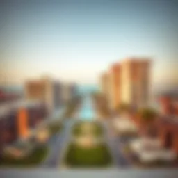 Panoramic view of Al Bandar showcasing its modern architecture