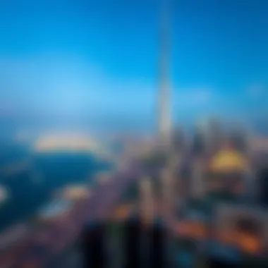 Dubai Skyline Featuring Al Gurg Tower 1 Panoramic skyline of Dubai with Al Gurg Tower 1 prominently featured