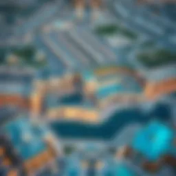 Aerial view of Al Khail Gate showcasing its architectural beauty and surrounding landscape