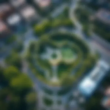 Aerial view of Al Mahatta Park showcasing lush greenery amidst urban development