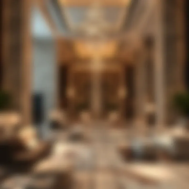Interior lobby design of Al Masood Tower featuring luxury finishes