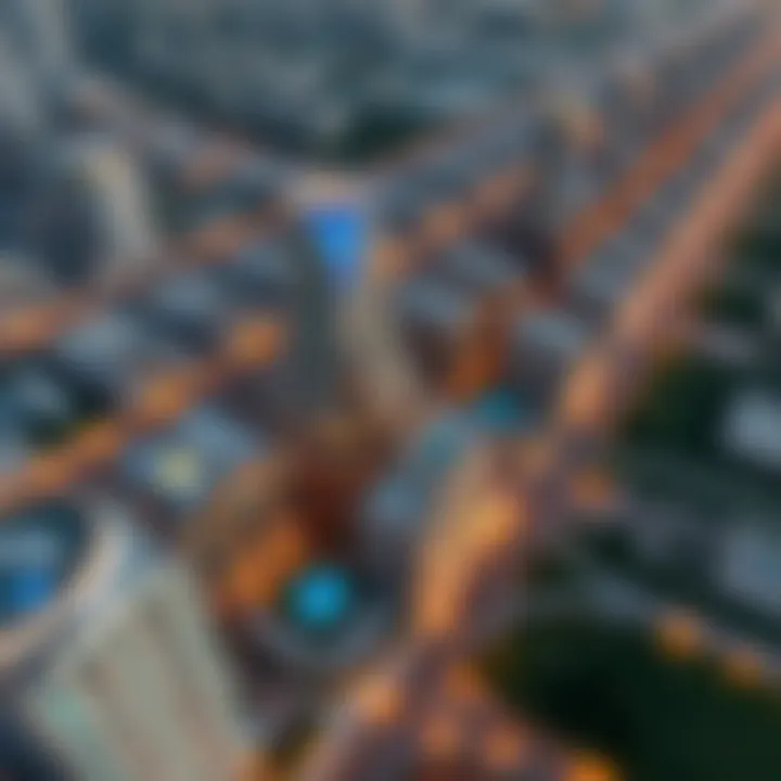 Aerial view of Dubai showcasing Azizi Real Estate developments