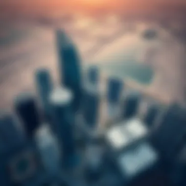 Aerial view of Business Bay showcasing architectural diversity