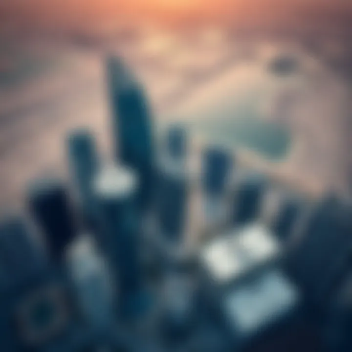 Aerial view of Business Bay showcasing architectural diversity