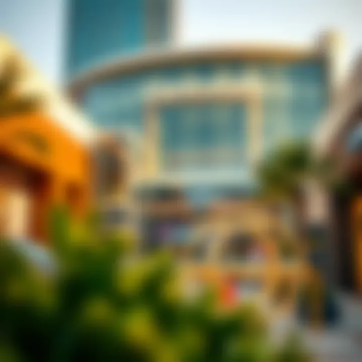 Architectural façade of Central Mall Khalifa City showcasing modern design