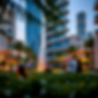 Visitors Enjoying the Amenities Visitors enjoying the amenities at Central Park, surrounded by urban architecture