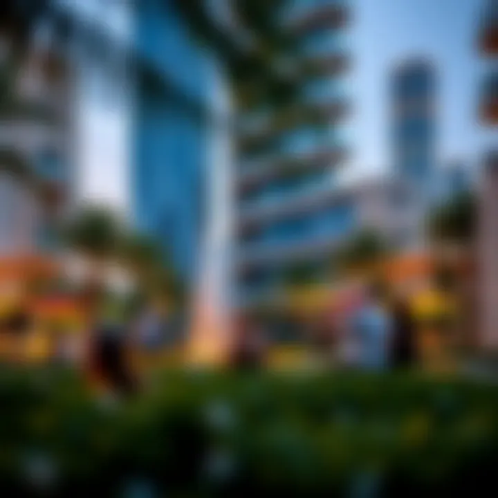 Visitors Enjoying the Amenities Visitors enjoying the amenities at Central Park, surrounded by urban architecture