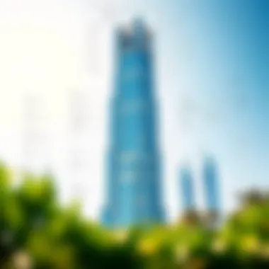 Architectural blueprint of the Crown Tower design