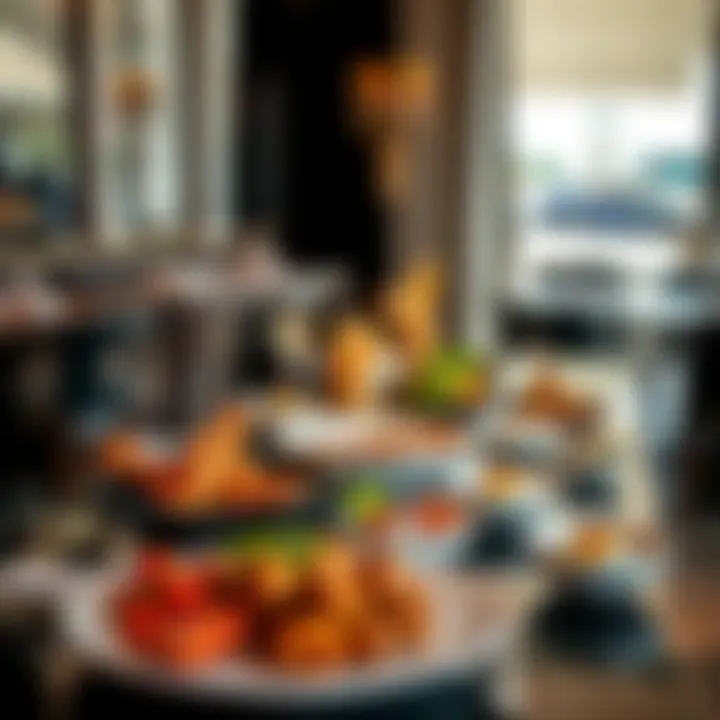 Elegant dining setup featuring diverse gourmet dishes