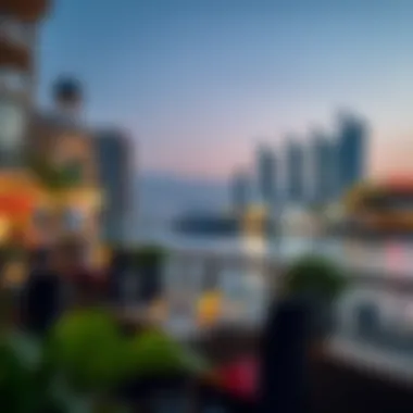 Stunning waterfront view of Dubai Marina with vibrant restaurants