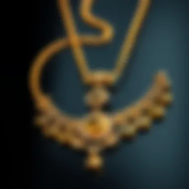 Shimmering gold necklace adorned with precious stones