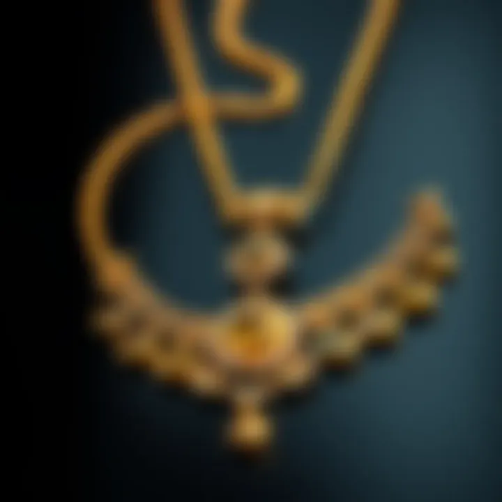 Shimmering gold necklace adorned with precious stones