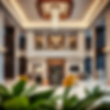 Luxurious lobby interior of Damac Marbella highlighting upscale amenities