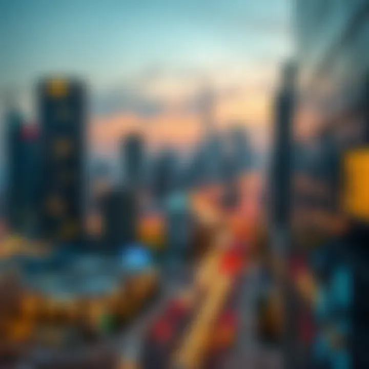 Deira City Center Skyline at Dusk View of Deira City Center skyline at dusk