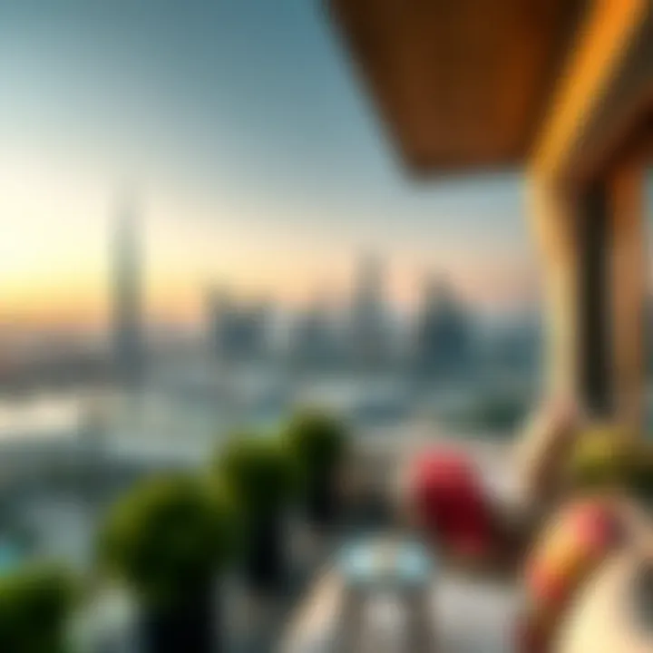 Breathtaking view from a deluxe holiday home balcony in Dubai