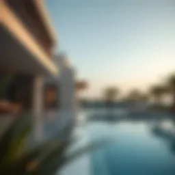 Luxurious swimming pool at a deluxe holiday home in Dubai