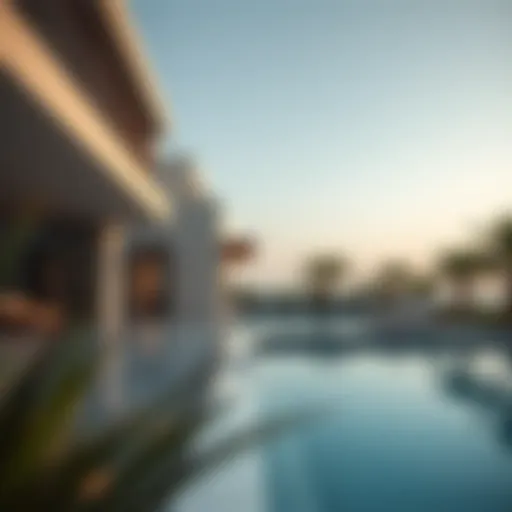 Luxurious swimming pool at a deluxe holiday home in Dubai