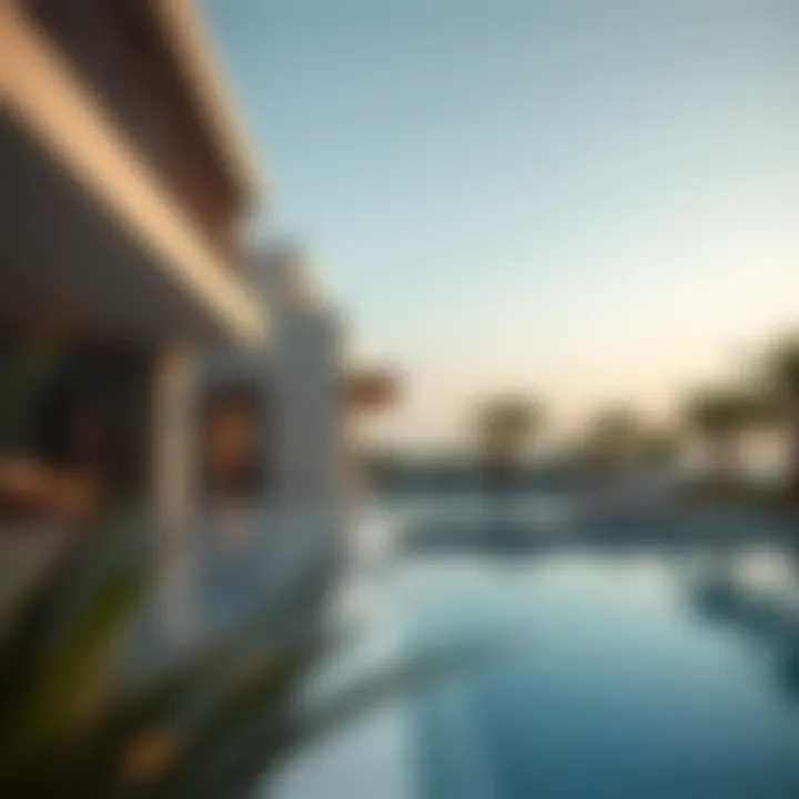 Luxurious swimming pool at a deluxe holiday home in Dubai