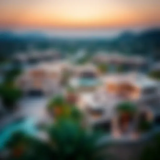 Aerial view of Desert Palm showcasing luxury villas and lush landscaping