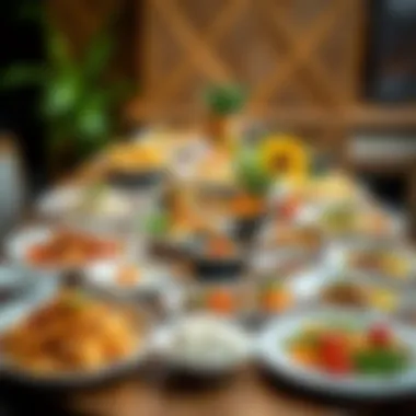 Diverse International Fare A beautifully arranged table with an array of international dishes from various cuisines