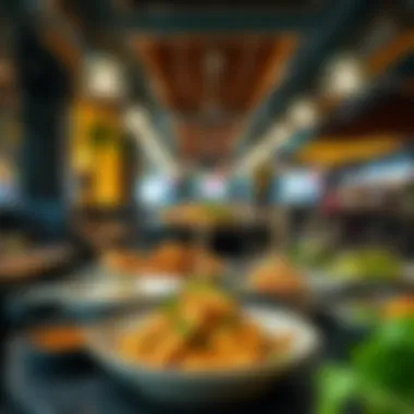 Vibrant food presentation showcasing diverse cuisines