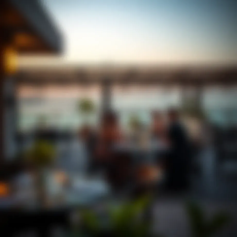 Elegant outdoor dining setup with stunning sea views