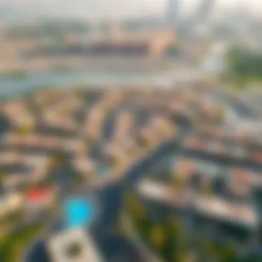 Aerial view of the surrounding neighborhoods of Dubai Gate 1