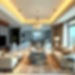 Luxurious living room layout in Sidra