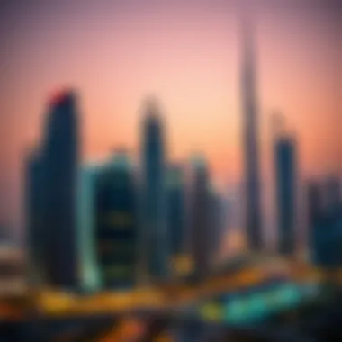 A Glimpse of Dubai's Iconic Skyline Stunning skyline of Dubai showcasing luxury skyscrapers