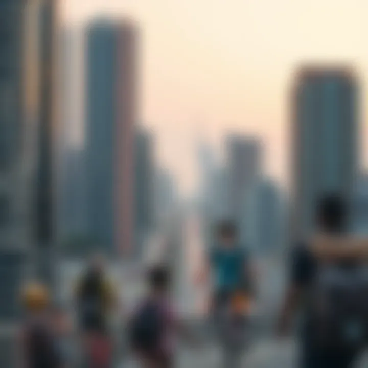 Dunya Tower's surroundings illustrating its impact on the local community and economy