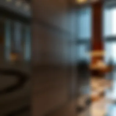 Close-up of Dunya Tower's innovative design elements highlighting luxury finishes