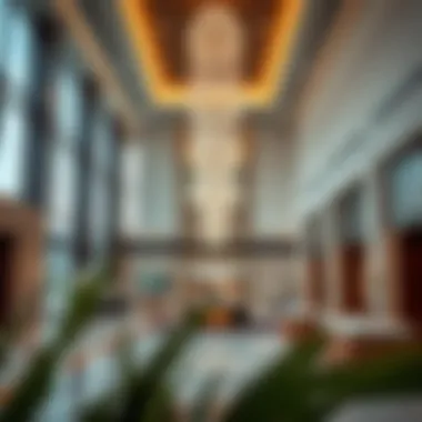 Elegant lobby interior showcasing modern design elements of Dunya Tower