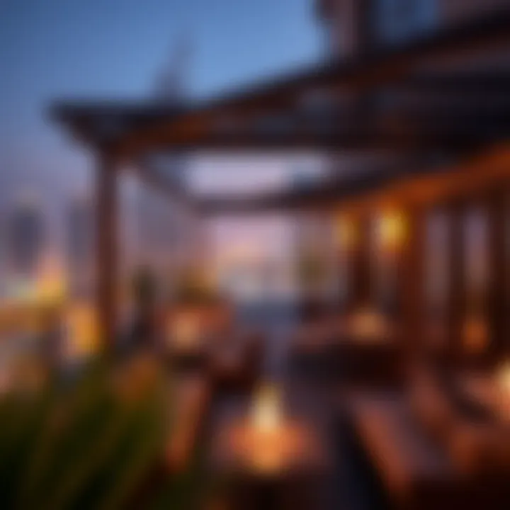 Dunya Tower Downtown's rooftop terrace with cityscape views