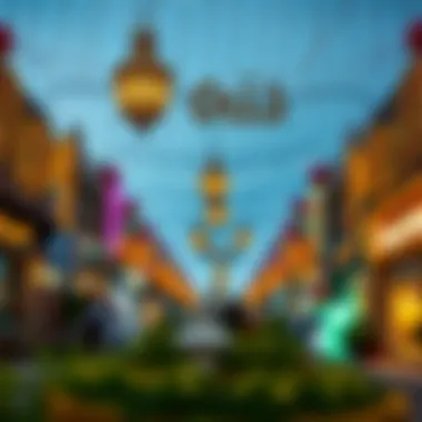 Decorated streets in Dubai during the Eid holidays