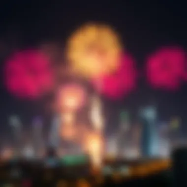 Fireworks lighting up the Dubai skyline during Eid