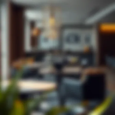 Elegant workspace setup in a Dubai lounge