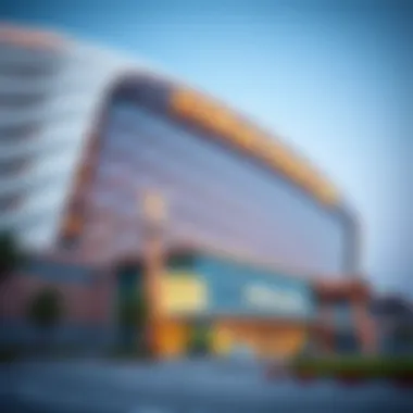 Exterior view of Ethihad Arena showcasing modern architectural design