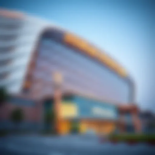 Exterior view of Ethihad Arena showcasing modern architectural design