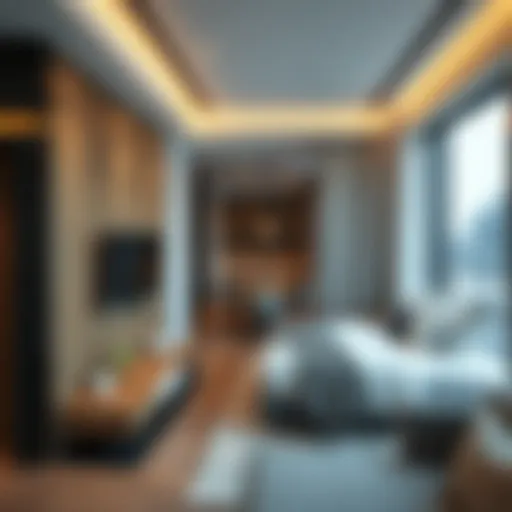 Modern studio living space in Al Khail Heights