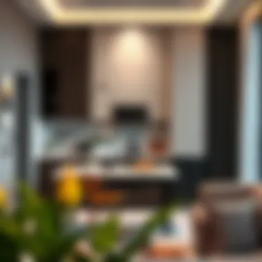 Sophisticated Kitchen Design Stylish kitchen in a Muweilah 1 BHK property