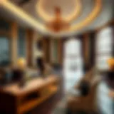Luxurious hotel lobby showcasing opulence and elegance