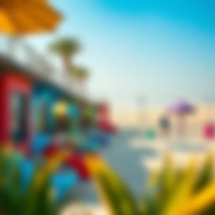 Colorful beachside recreation facilities