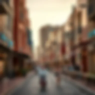 Vibrant street scene in Al Markaziyah West with local shops and cafes