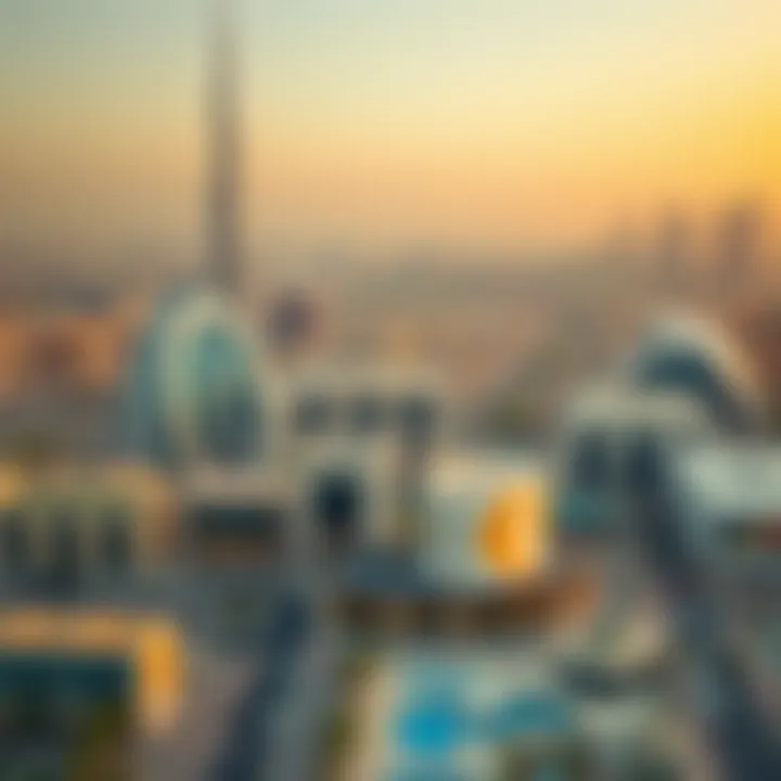 Aerial view of Al-Riqah showcasing its modern skyline and architectural diversity