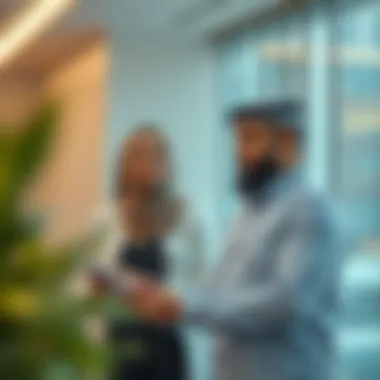 Client Engagement in Real Estate Real estate agents engaging with clients in Dubai