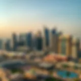 Stunning Skyline of Business Bay A panoramic view of Business Bay showcasing the skyline