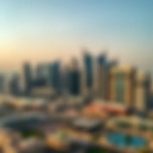 Stunning Skyline of Business Bay A panoramic view of Business Bay showcasing the skyline