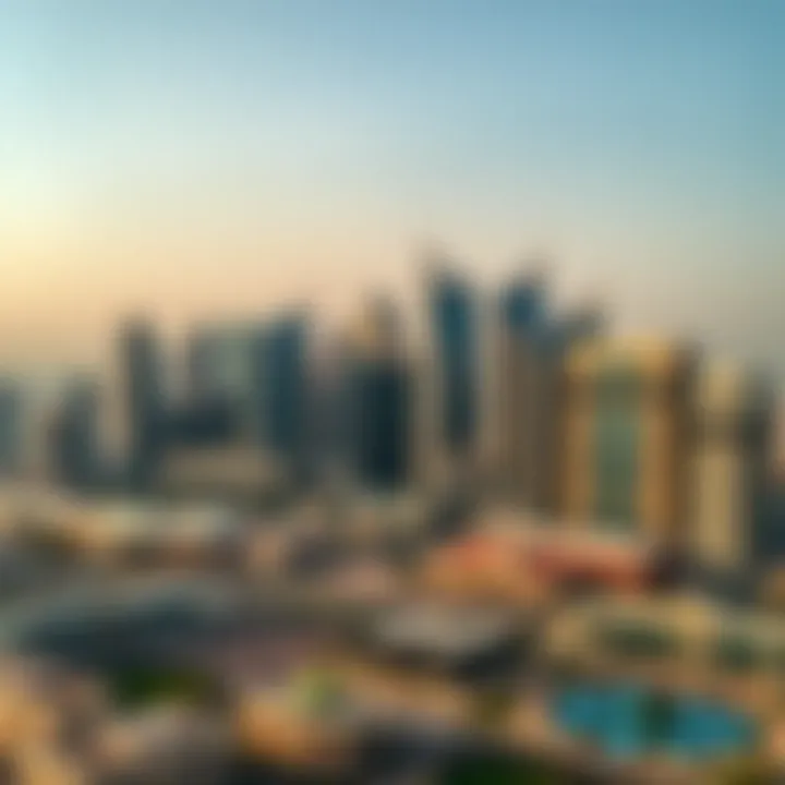 Stunning Skyline of Business Bay A panoramic view of Business Bay showcasing the skyline